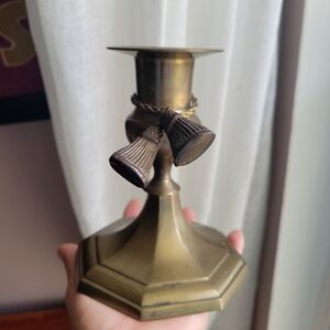 VINTAGE SOLID BRASS CANDLESTICK HOLDER MANUFACTURED IN INDIA 5.5" In Approx.